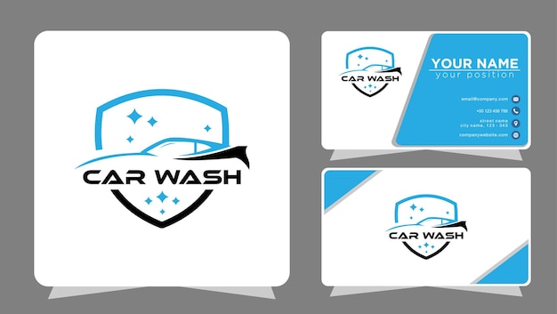 Logotipo do serviço de lavagem de carros logotipo plano de lavagem de carros