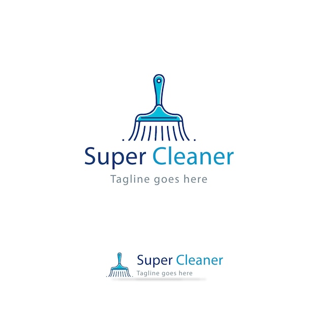 Logotipo do serviço de limpeza desenhado à mão