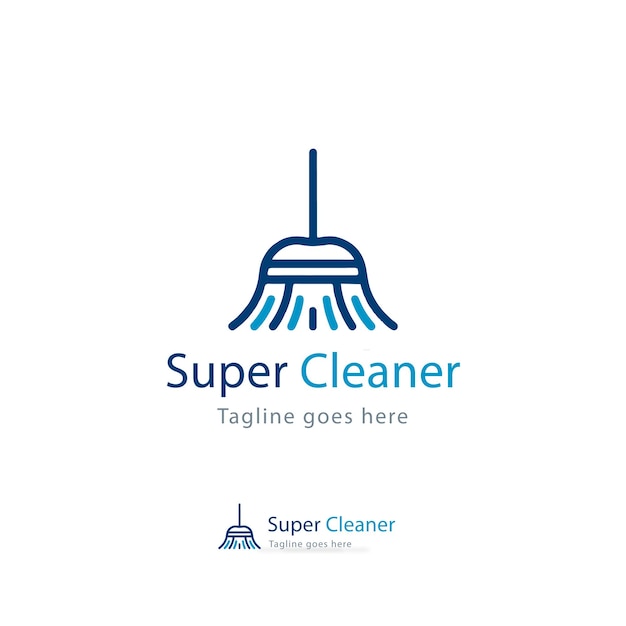 Logotipo do serviço de limpeza desenhado à mão