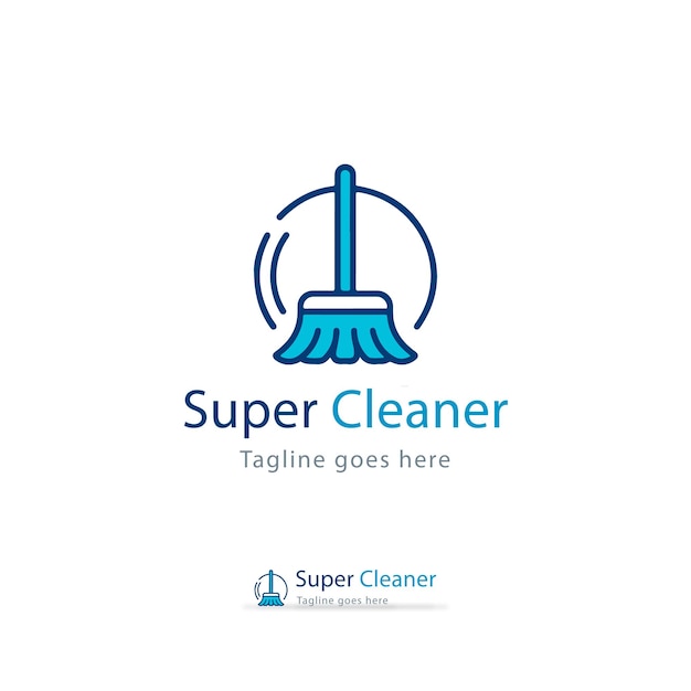 Logotipo do serviço de limpeza desenhado à mão