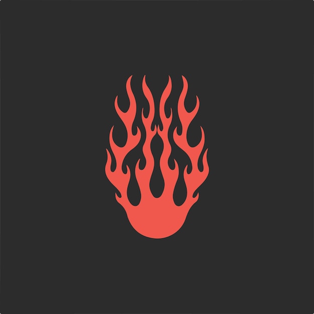 Logotipo do símbolo da chama vermelha em fundo preto decalque tribal estêncil tatuagem ilustração vetorial plana
