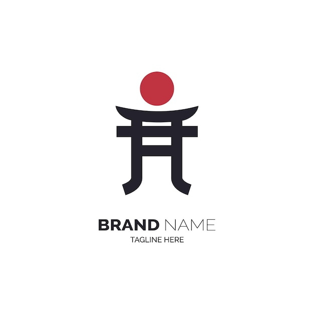 Logotipo do símbolo da cultura do portão torii japonês para marca ou empresa