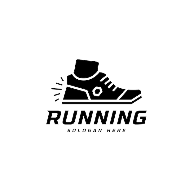 Logotipo do símbolo do tênis de corrida, modelo de logotipo do torneio Maratona