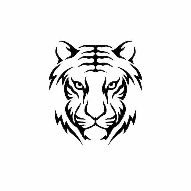 Logotipo do símbolo do tigre Desenho de tatuagem tribal ilustração vetorial de estêncil