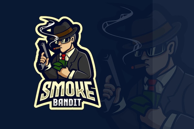 Vetor logotipo do smoker mafia esport