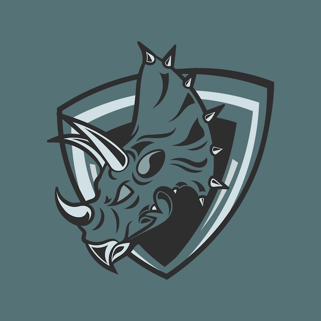 Vetor logotipo do styracosaurus esport mascot