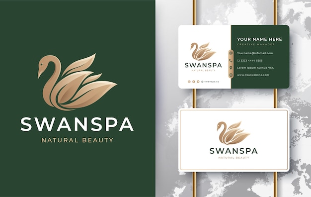 Logotipo do swan spa com cartão de visita