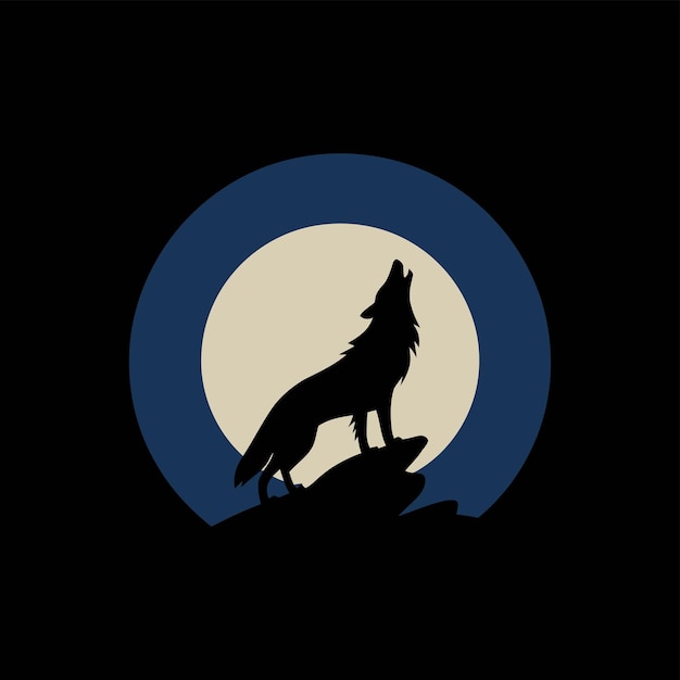 Logotipo do Uivo do Lobo Vector do Uvo do Lobo