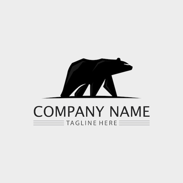 Logotipo do urso e ilustração gráfica de design vetorial animal