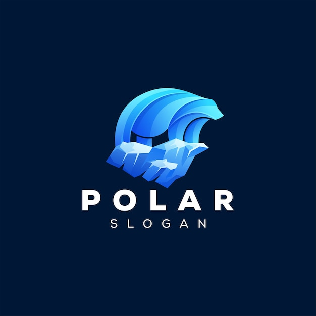 Logotipo do urso polar gradiente