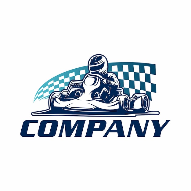 Vetor logotipo do vencedor do go kart racer