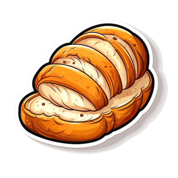 Vetor logotipo do vetor adesivo pão vetor fundo branco isola