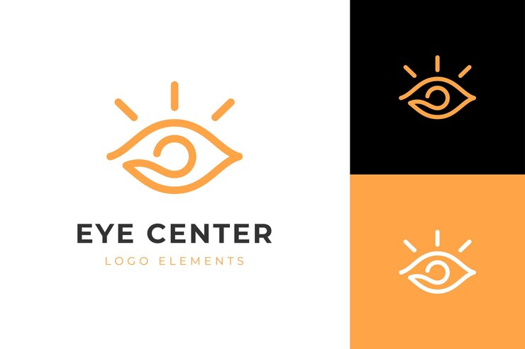 Logotipo do vetor de visão central com design de ícone de olho ilustração gráfica de símbolo de visão de olho abstrato