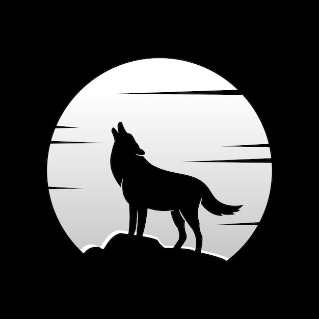 Logotipo do vetor lua lobo