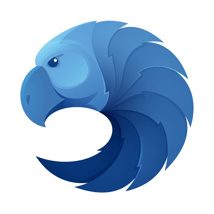 Vetor logotipo do volume da cabeça eagle. elementos do modelo de design animal para sua identidade corporativa ou marca da equipe esportiva.