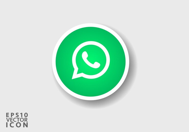 Vetor logotipo do whatsapp logotipo de ícone de mídia social realista modelo de ícone plano colorido do whatsapp