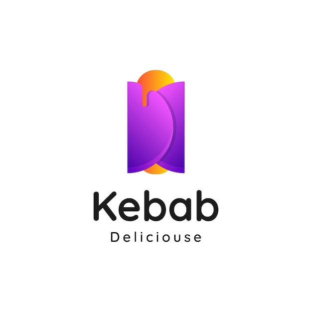 Logotipo doner kebab em estilo de cor gradiente