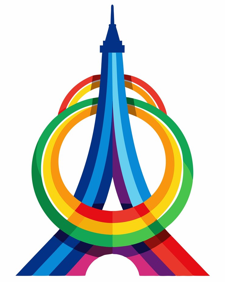 Vetor logotipo dos jogos olímpicos de verão de paris emblema oficial de 2024