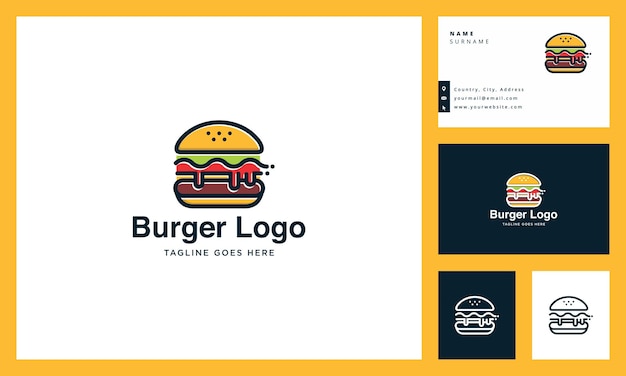 Logotipo e cartão de visita do hambúrguer
