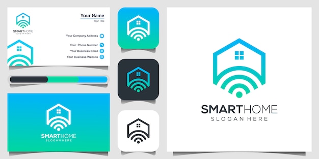 Logotipo e cartão de visita smart home tech