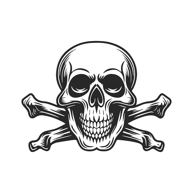 Vetor logotipo e ilustração do vetor do crânio