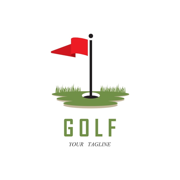 Logotipo e vetor de golfe com modelo de slogan