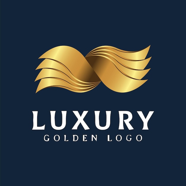 Vetor logotipo elegante dourado