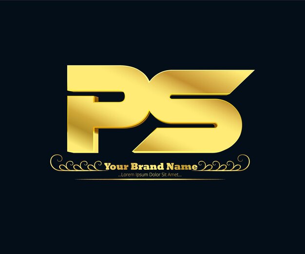 Logotipo elegante, moderno e exclusivo da marca profissional ps