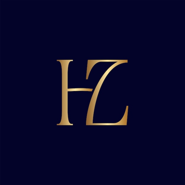 LOGOTIPO ELEGANTE ROYAL INCRÍVEL DOURADO FEMININO BELEZA LETRA HZ