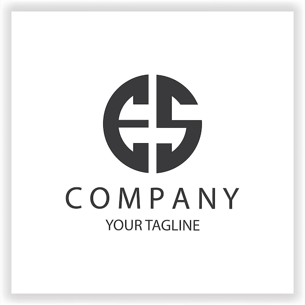 Logotipo ES monograma simples e moderno círculo cor preta modelo de design de vetor elegante premium eps 10