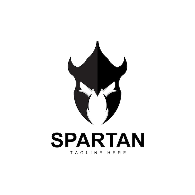 Logotipo espartano capacete de guerra terno vetor ícone de armadura de bárbaro ginásio viking fit design fitness