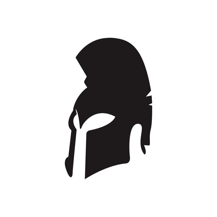 Vetor logotipo espartano design espartano simples logotipo criativo vetor logotipo dourado espartano