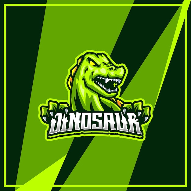 Vetor logotipo esport da mascote do dinossauro