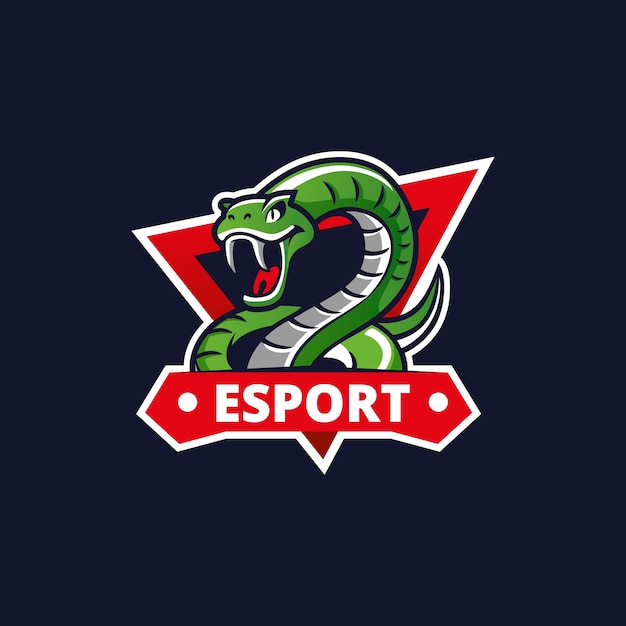 Vetor logotipo esport de cobra desenhado a mão