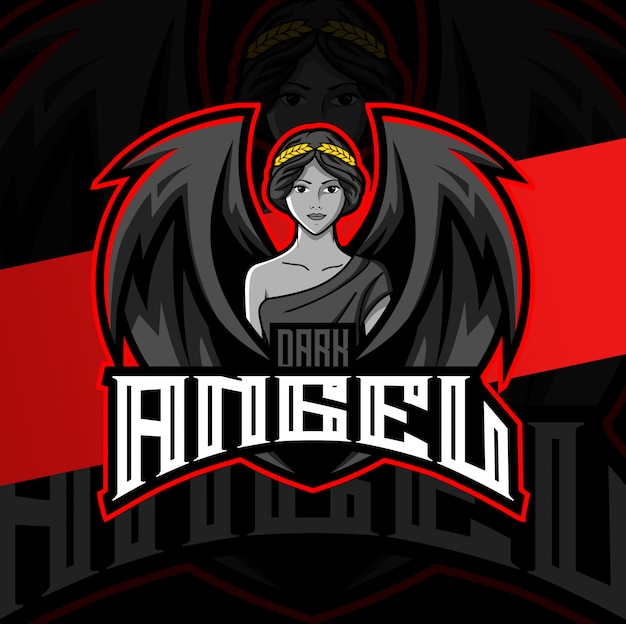 Logotipo esport esport mascote anjo escuro