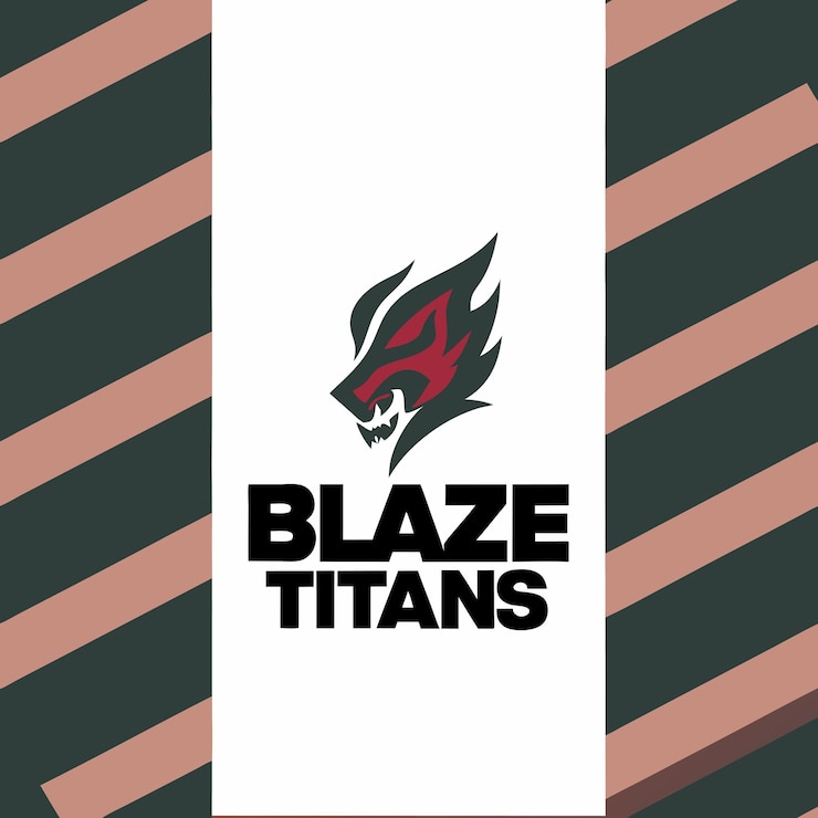 Vetor logotipo esportivo com design de ilustração vetorial de blaze titans