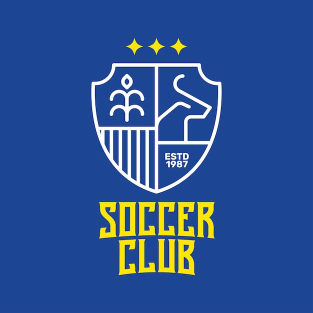 Vetor logotipo esportivo com estilo monoline de cabeça de touro