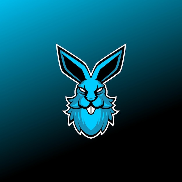 Logotipo esportivo de coelho bravo