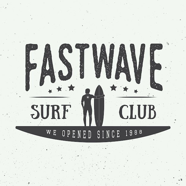 Logotipo, etiqueta ou crachá de surf