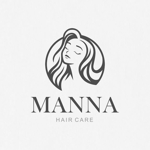 Logotipo feminino para cuidados com os cabelos
