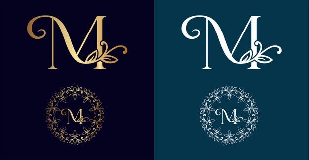 logotipo floral design de letra M