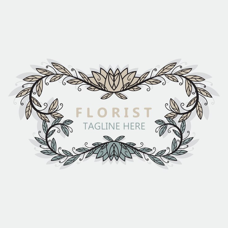 Vetor logotipo florista linda folha floral e ícone de arte vetorial de flores decoração gráfica modelo de casamento de negócios