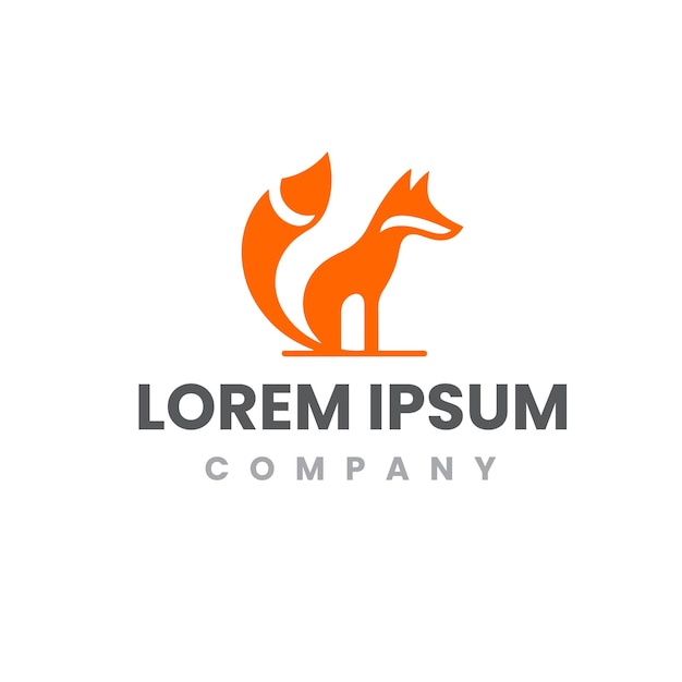 Logotipo Fox mínimo Desenho de logotipo de mascote