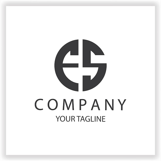 Logotipo FS monograma simples e moderno círculo cor preta modelo de design de vetor premium elegante eps 10