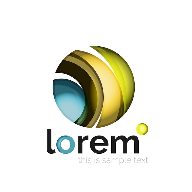 Logotipo geométrico abstrato criado com formas lisas sobrepostas