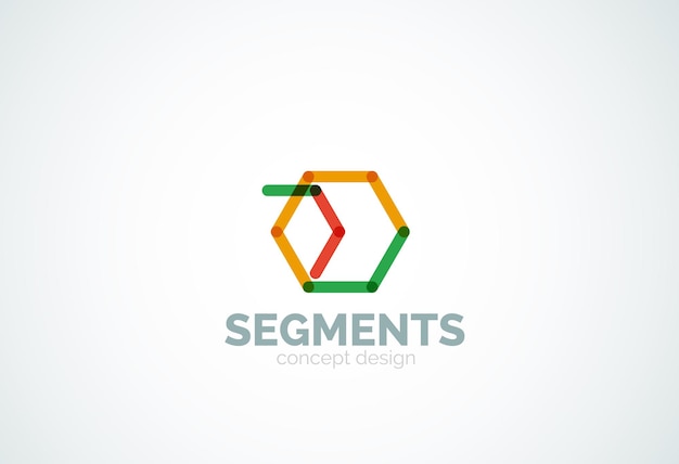 Logotipo geométrico abstrato mínimo de contorno vetorial