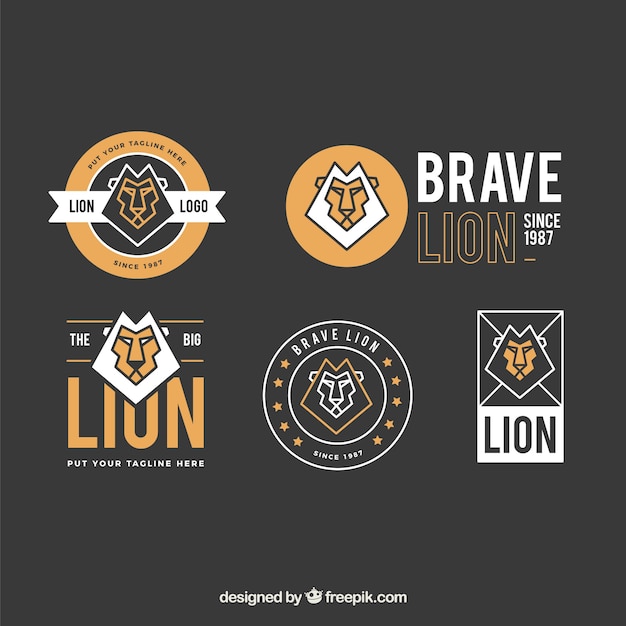 Vetor logotipo geométrico do leão
