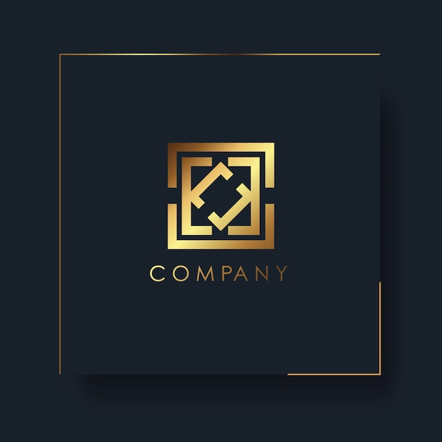 Logotipo geométrico dourado abstrato