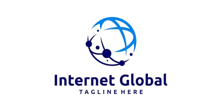 Vetor logotipo global design sinal conexão vetor logotipo design símbolo ícone ideia criativa