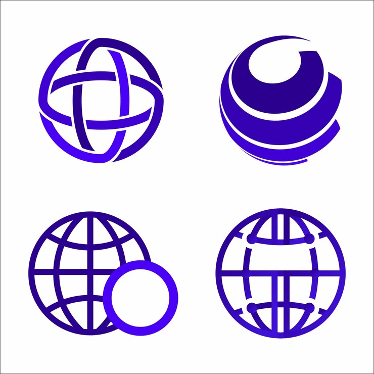 Vetor logotipo global mínimo